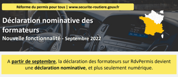 RDV Permis - déclaration nominative formateurs